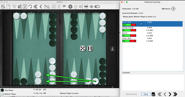 a best moves flash card, the answer